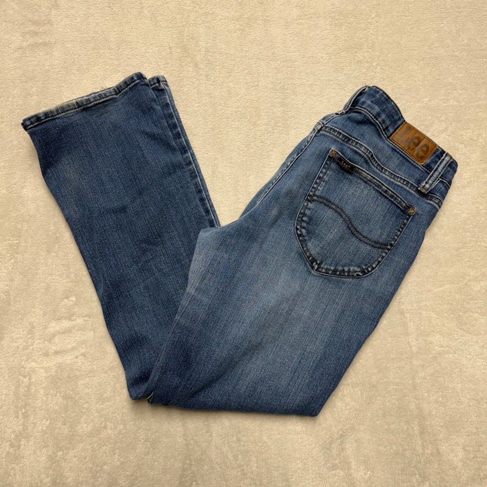 Lee Regular Fit Bootcut Mid Rise Jeans Medium Wash Blue Denim Womens